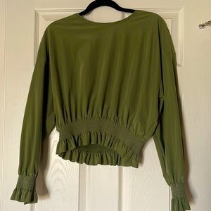 Zara Olive Green cropped Long Sleeve